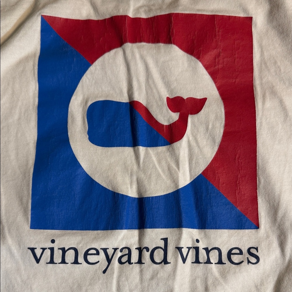 Vineyard Vines Cream Short Sleeve Tee with Logo Pocket - Picture 5 of 5